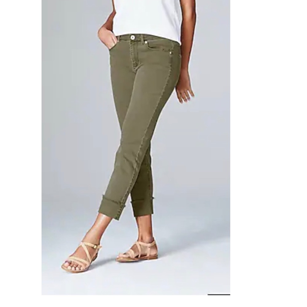 J. Jill Cuffed Cropped Pants - Light Moss - size 8